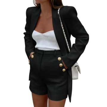Cicy Bell Women's Chic 2 Piece Blazer Shorts Set