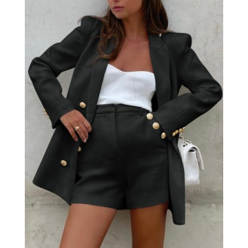 Cicy Bell Women's Chic 2 Piece Blazer Shorts Set