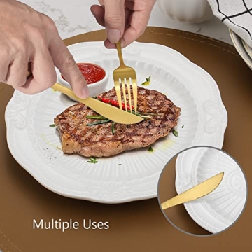 VANVRO 20-Piece Matte Gold Silverware Set - Stylish Dining