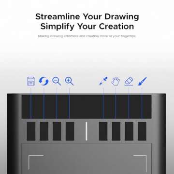 Graphics Drawing Tablet, UGEE M708 10 x 6 inch Large Drawing Tablet with 8 Hot Keys 8192 Levels Pen, Graphic Tablets for Computer Digital Art Creation Sketch for Windows Chrome OS Mac OS and Linux