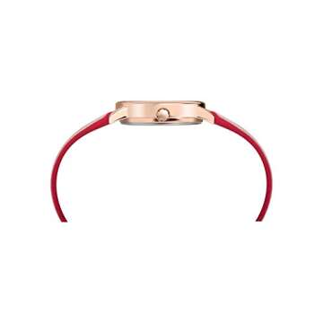 Timex Women's Easy Reader 30mm Watch – Rose Gold-Tone Case Cream Dial with Bright Pink Leather Str...