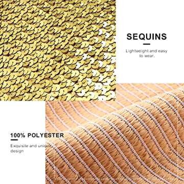 Kakaco Sequins Tube Top Stretch Bandeau Strapless Sequin Crop Top Party Club Wear Bra Top for Women and Girls (C-Gold)