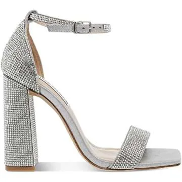 Steve Madden Women's Tiaa Heeled Sandal - Rhinestone Elegance at Its Best