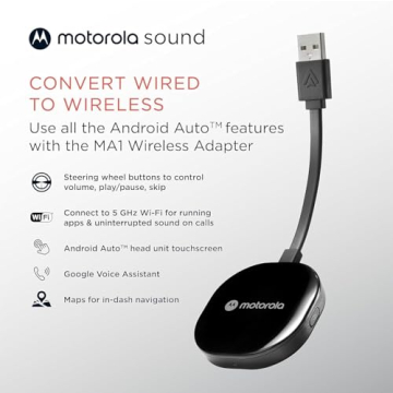 Motorola MA1 Wireless Car Adapter for Easy Android Auto Connection