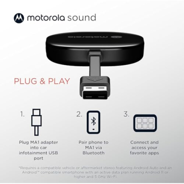 Motorola MA1 Wireless Car Adapter for Easy Android Auto Connection