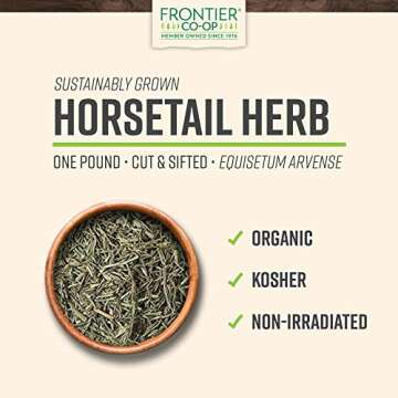 Frontier Co-op Organic Cut & Sifted Horsetail Herb 1lb - Versatile Herbal Ingredient