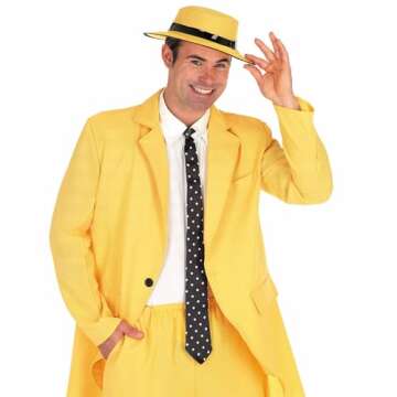 Fun Shack Adult Yellow Man Costume - Zoot Suit & Accessories for Men