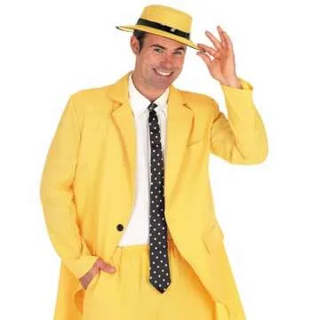 Fun Shack Adult Yellow Man Costume - Zoot Suit & Accessories for Men