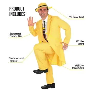 Fun Shack Adult Yellow Man Zoot Suit Costume for Men