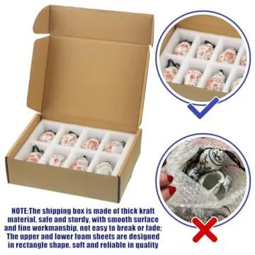 8 Pieces Christmas Chinoiserie Ornaments Mini Ginger Jar Ornaments Porcelain Hanging Ornaments Blue and White Ginger Jars Chinoiserie Decor for Xmas Tree Decorations (Red)