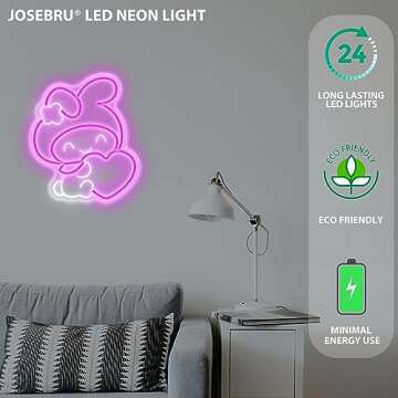 Melody Neon Sign Anime Neon Sign for Wall Decor Janpanese Neon Light for Bedroom Wall Decor Game Room Decor Livingroom Decor for Kids, Anime Gifts for Teens