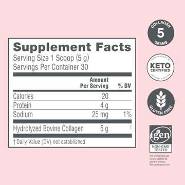NeoCell Super Collagen Peptides, 10g Collagen Peptides per Serving, Gluten Free, Keto Friendly, Non-GMO, Grass Fed, Healthy Hair, Skin, Nails and Joints, Unflavored Powder, 5.3 oz., 1 Canister
