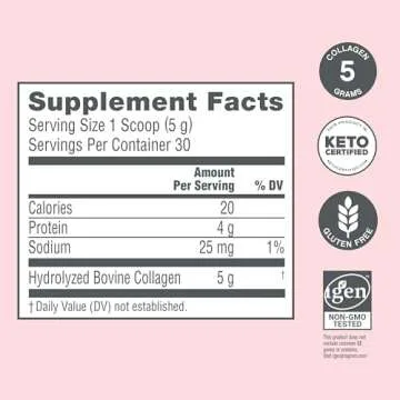 NeoCell Super Collagen Peptides, 10g Collagen Peptides per Serving, Gluten Free, Keto Friendly, Non-GMO, Grass Fed, Healthy Hair, Skin, Nails and Joints, Unflavored Powder, 5.3 oz., 1 Canister