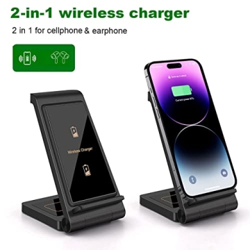 Foldable 2-in-1 Wireless Charger for iPhone & Samsung