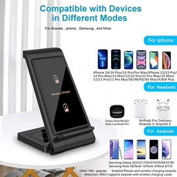 Foldable 2-in-1 Wireless Charger for iPhone & Samsung