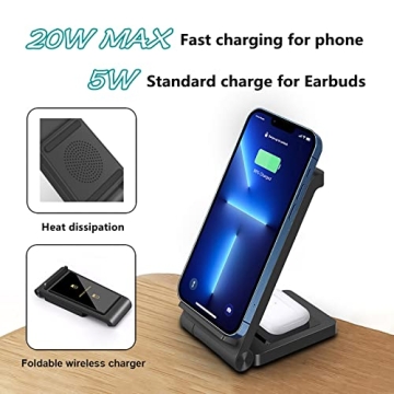 Foldable 2-in-1 Wireless Charger for iPhone & Samsung