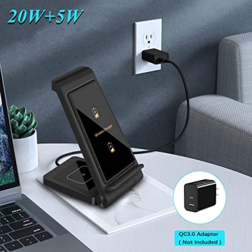 Foldable 2-in-1 Wireless Charger for iPhone & Samsung