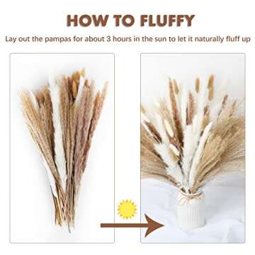 87PCS Dried Pampas Grass for Home and Wedding Decor