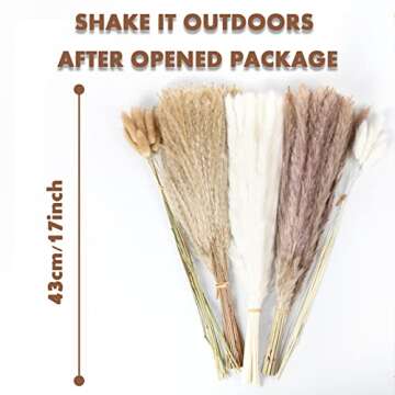 87PCS Dried Pampas Grass for Home and Wedding Decor