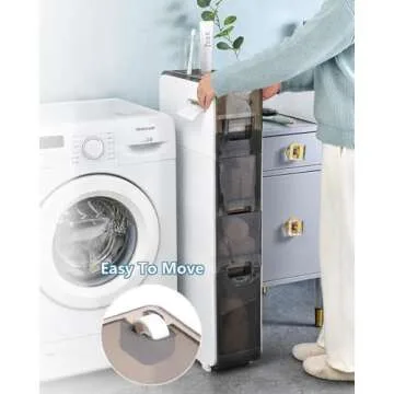 Lozovin 3-Tiers Narrow Storage Cabinet,Sleek Free Standing Toilet Paper Holder,Small Bathroom Floor Cabinet,Slim Plastic Drawer ,Multifunctional Organizer for Kitchen Bedroom Laundry Room,etc