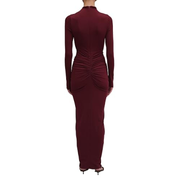 Ronny Kobo Scorpio Longsleeve Maxi Dress Oxblood Elegance