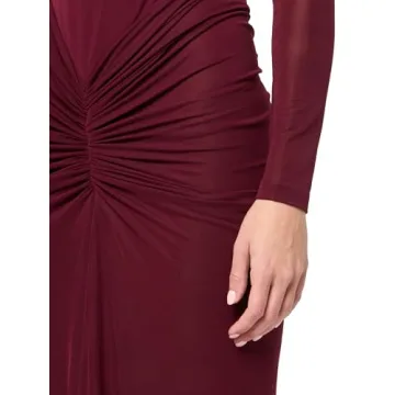 Ronny Kobo Scorpio Longsleeve Maxi Dress Oxblood Elegance