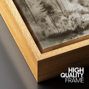 SIGNFORD Framed Canvas Print Wall Art Sepia Pine Tree Country Forest Trees Nature Wilderness Illustrations Digital Art Modern Art Decorative Multicolor Rustic Minimal for Bedroom - 16"x24" Natural