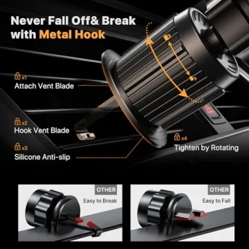 Miracase Car Phone Holder - Universal Fit with Metal Clip