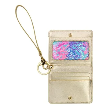 Lilly Pulitzer Snap ID Card Case Cute Wallet With Wristlet