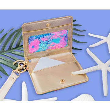 Lilly Pulitzer Snap ID Card Case Cute Wallet With Wristlet