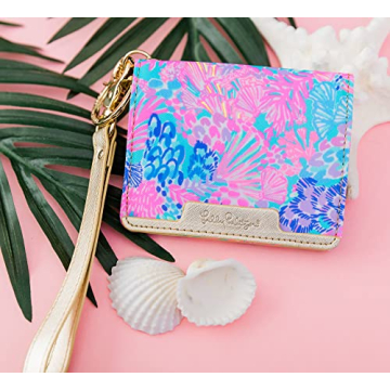 Lilly Pulitzer Snap ID Card Case Cute Wallet With Wristlet