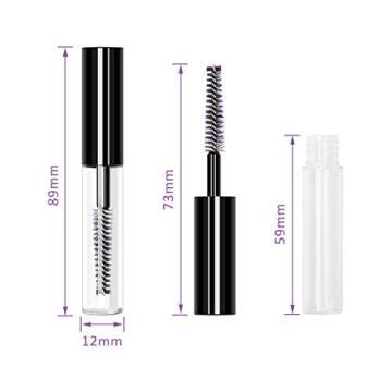 AHIER 20 pcs 4ML Reusable Empty Bottle Tube Container for Eyelash Growth Oil/Mascara with Brush for Home and Travel (20p)