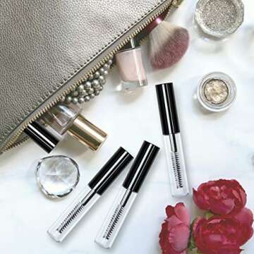 AHIER 20 pcs 4ML Reusable Empty Bottle Tube Container for Eyelash Growth Oil/Mascara with Brush for Home and Travel (20p)