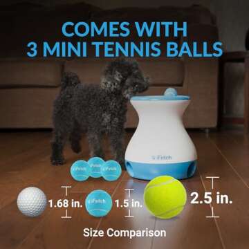 iFetch Frenzy Interactive Dog Toy, Self Fetch Mini Tennis Ball Machine for Small and Medium Dogs, Includes 3 Tennis Balls, Mental Stimulation Brain Game