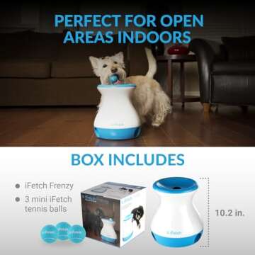 iFetch Frenzy Interactive Dog Toy, Self Fetch Mini Tennis Ball Machine for Small and Medium Dogs, Includes 3 Tennis Balls, Mental Stimulation Brain Game