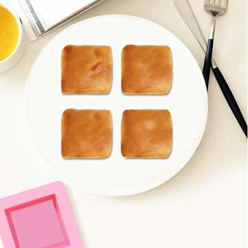 AIFUDA 3 Pcs Non-Stick Square Baking Silicone Molds, Quick Release Bread Pan Bakeware Tray for Cheese Cake Tier Cake Handmade Toast Mold Bread Mould Soap Mold - Rose Red, Pink