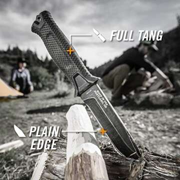 Gerber Gear StrongArm - Fixed Blade, Full Tang Knife - Camping Knife with Multiple Carry Options - Coyote Brown, Plain Edge