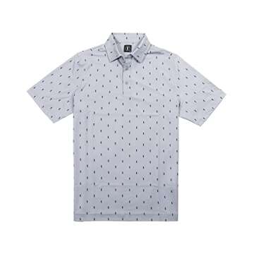 U Suck at Golf Men’s Golf Polo - Dry Fit Golf Polo Shirts for Men - High Performance Golf Club Apparel Company (Here for Beer Grey, Large)