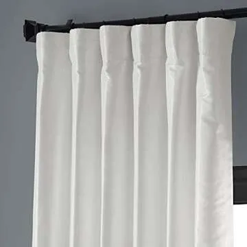 HPD Half Price Drapes Faux Silk Blackout Curtains 120 Inches Long for Bedroom & Living Room Vintage Textured Blackout Curtain (1 Panel), 50W x 120L, Off White