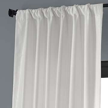 HPD Half Price Drapes Faux Silk Blackout Curtains 120 Inches Long for Bedroom & Living Room Vintage Textured Blackout Curtain (1 Panel), 50W x 120L, Off White