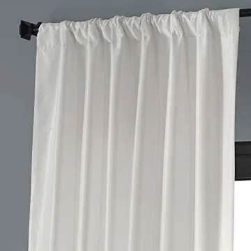 HPD Half Price Drapes Faux Silk Blackout Curtains 120 Inches Long for Bedroom & Living Room Vintage Textured Blackout Curtain (1 Panel), 50W x 120L, Off White