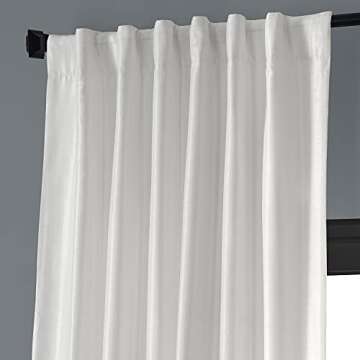HPD Half Price Drapes Faux Silk Blackout Curtains 120 Inches Long for Bedroom & Living Room Vintage Textured Blackout Curtain (1 Panel), 50W x 120L, Off White