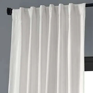 HPD Half Price Drapes Faux Silk Blackout Curtains 120 Inches Long for Bedroom & Living Room Vintage Textured Blackout Curtain (1 Panel), 50W x 120L, Off White