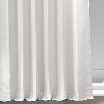 HPD Half Price Drapes Faux Silk Blackout Curtains 120 Inches Long for Bedroom & Living Room Vintage Textured Blackout Curtain (1 Panel), 50W x 120L, Off White