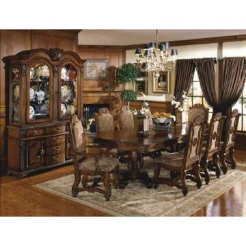Crown Mark Neo Renaissance Dining Room Set with 8 Chairs