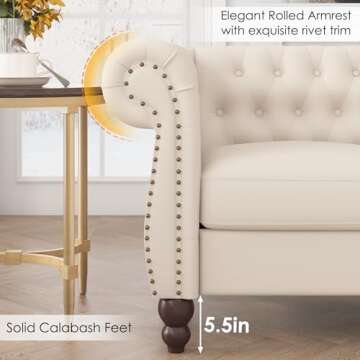 HIFIT 84" Modern Couch - Spacious 3 Seater Sofa