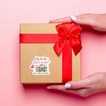 Littlefa Camera & Bakery Stickers - 500 PCS Packaging, Snap & Share for Business & Gifts