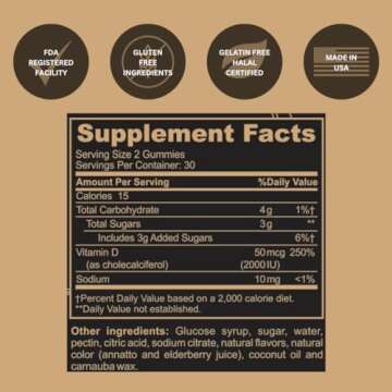 Black Girl Vitamins - Vitamin D3 Gummies, for Immune, Energy, and Bone Support, 2000IU (50mcg) Vitamin D per Serving, Gluten-Free Vitamin D Gummies (Multi-Flavored), 60ct