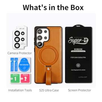 Butaiga for Samsung Galaxy S25 Ultra Case with Stand, Anti-Slip Shockproof Loop, Compatible with Mag...