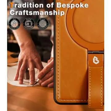 Butaiga for Samsung Galaxy S25 Ultra Case with Stand, Anti-Slip Shockproof Loop, Compatible with MagSafe, Magnetic Protective Leather Case with Camera Lens and Screen Protector, Brown